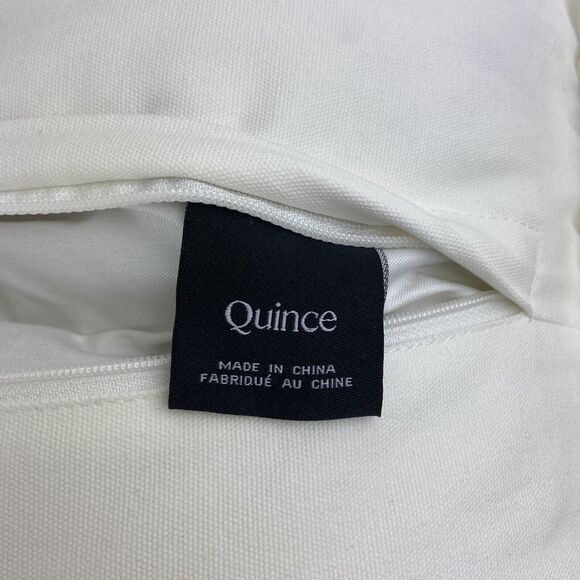 Quince Luxe Mongolian Lamb Wool Ivory Pillow Cover + Duck Feather Pillow Insert - Picture 8 of 10